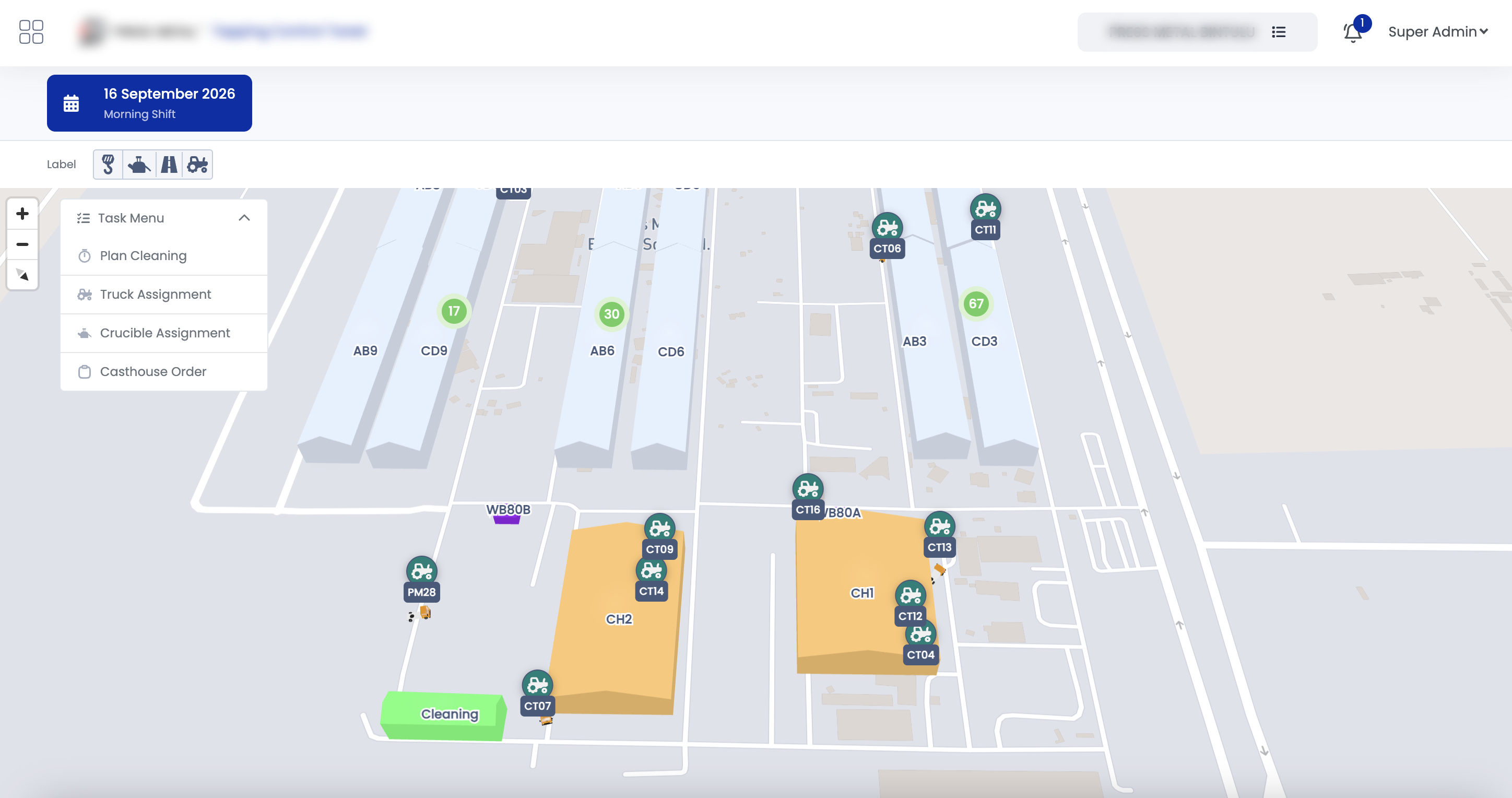 Fleet operations dashboard showing live vehicle activity